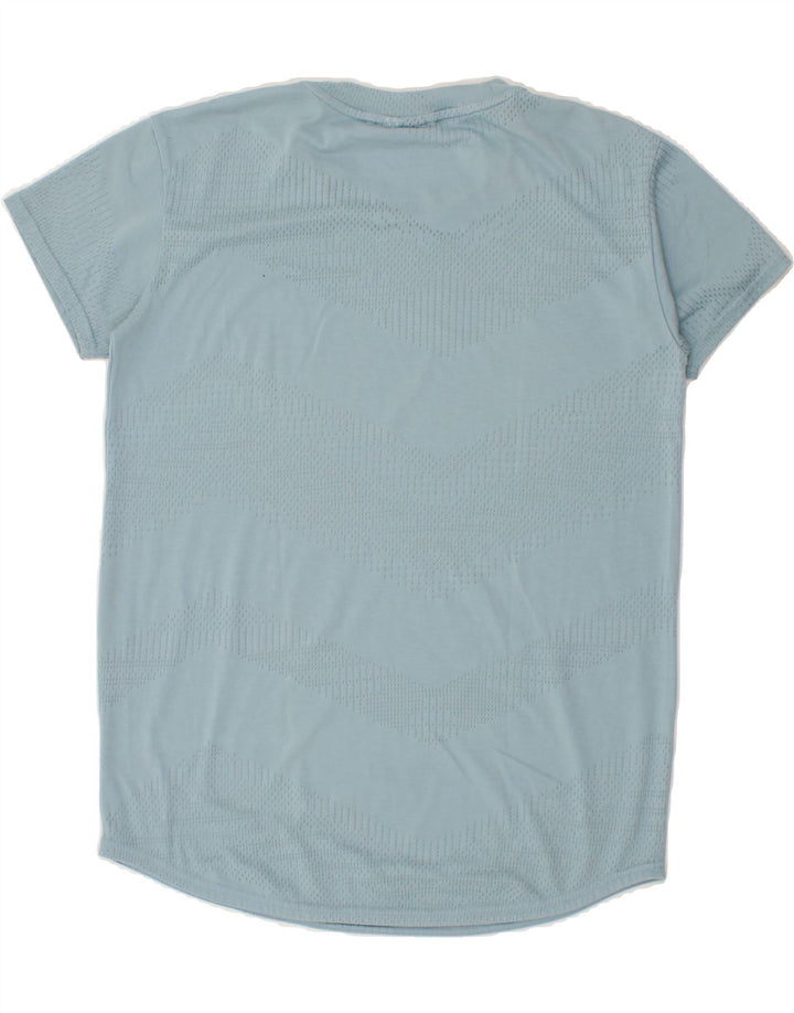 ADIDAS Mens T-Shirt Top Medium Blue Geometric Vintage Adidas and Second-Hand Adidas from Messina Hembry 