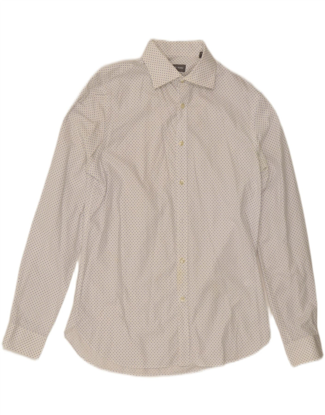 MICHAEL KORS Mens Shirt Medium White Spotted