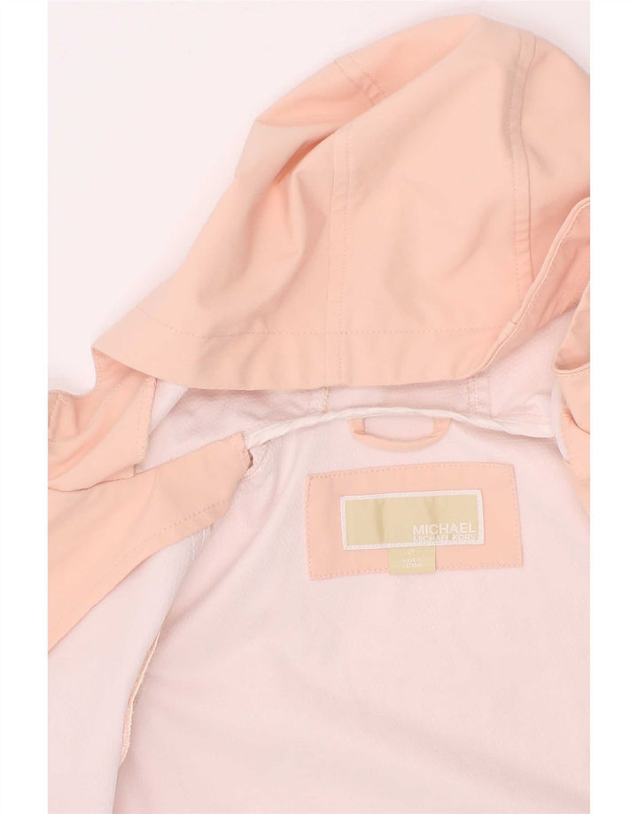 Michael Kors Girls Hooded Rain Jacket 3-4 Years Pink Polyester