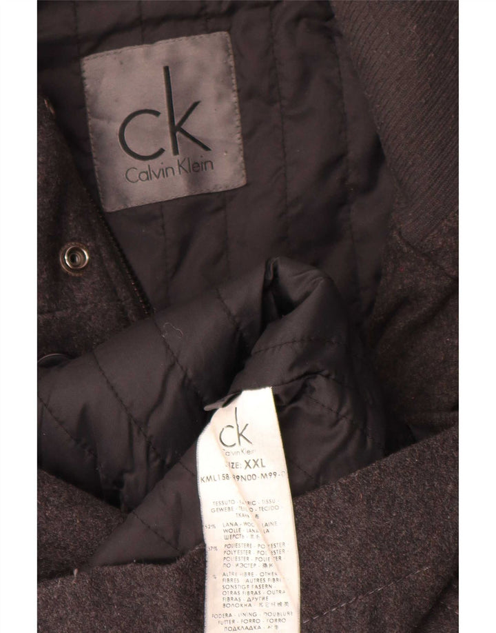 Calvin Klein Mens Utility Jacket UK 44 2XL Grey Wool