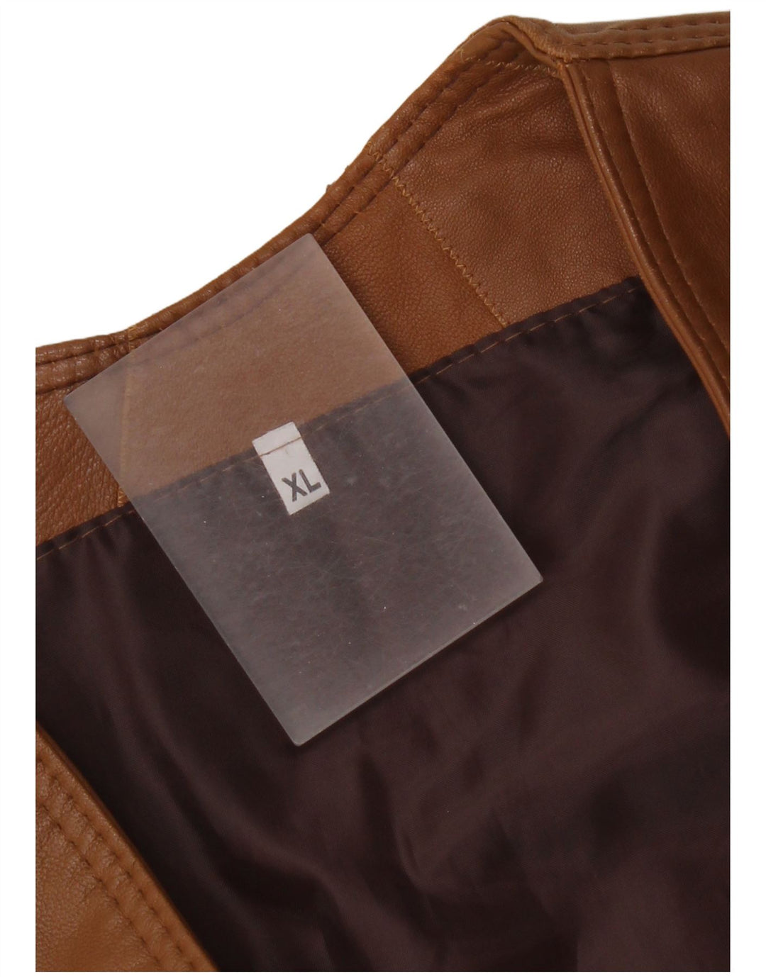 Vintage Mens Leather Waistcoat XL Brown