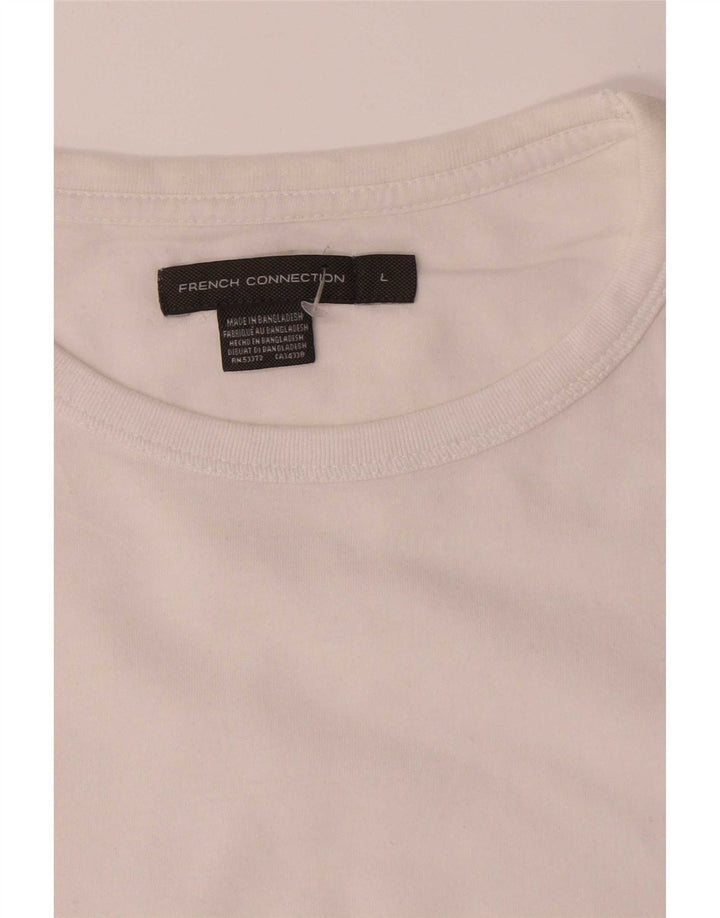 French Connection Mens T-Shirt Top Large White Cotton