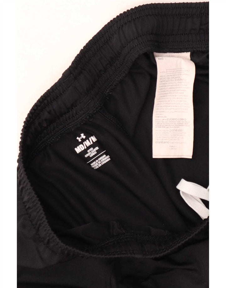 Under Armour Mens Fitted Tracksuit Trousers Medium Black Polyester