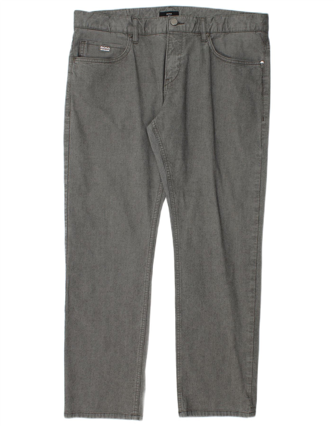 Hugo Boss Mens Straight Jeans W36 L29 Grey Cotton