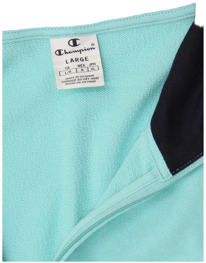 Champion Womens Graphic Tracksuit Top Jacket UK 16 Large Blue