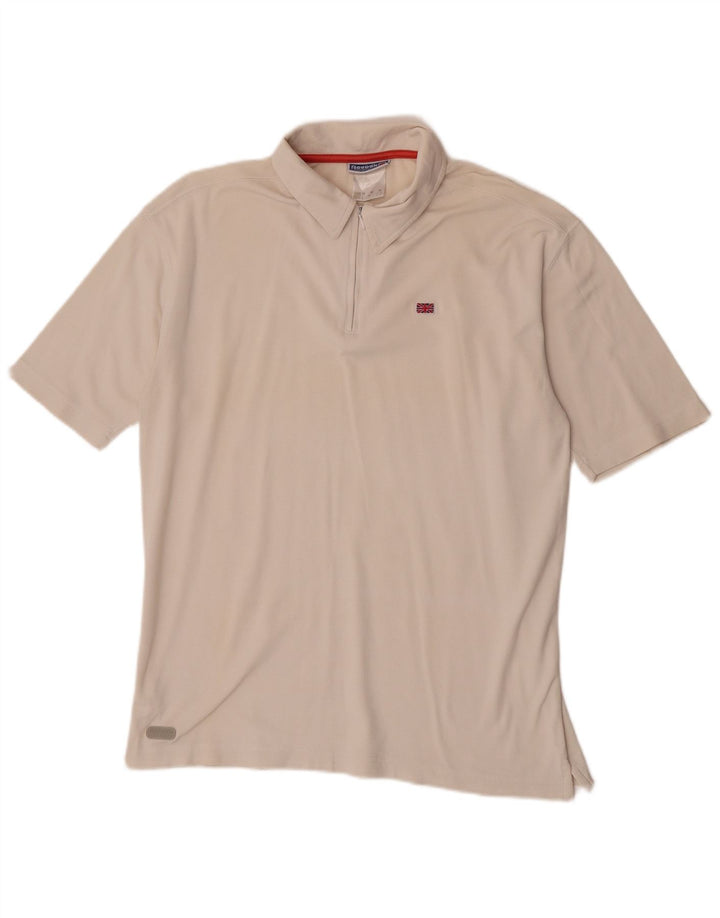 Reebok Mens Loose Fit Polo Shirt Medium Off White