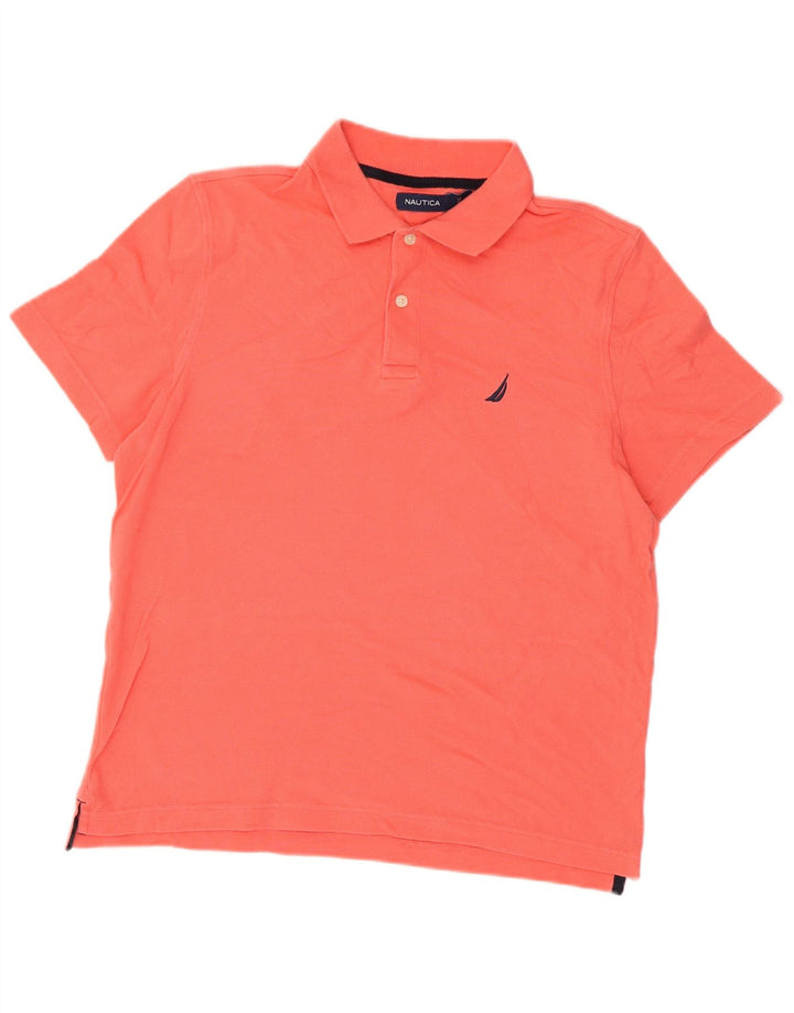 NAUTICA Mens Polo Shirt Medium Pink Cotton