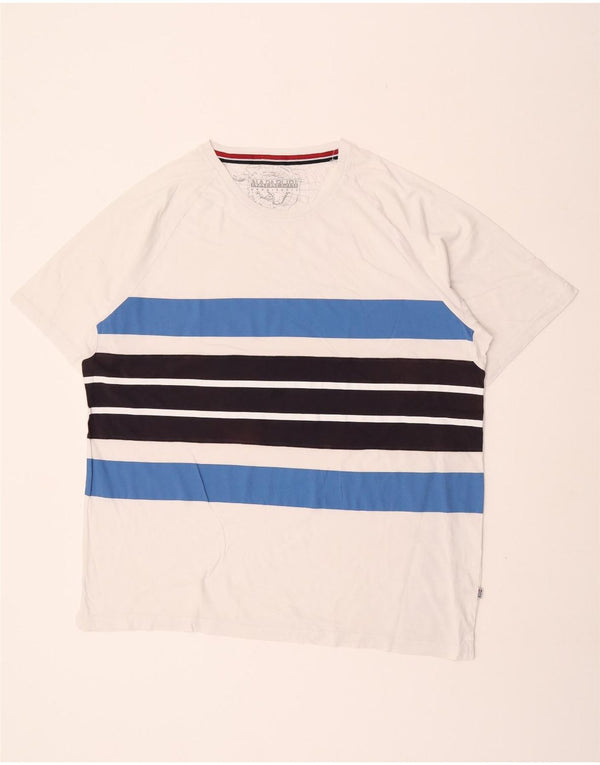 Napapijri Mens Geographic Graphic T-Shirt Top 3XL White Colourblock