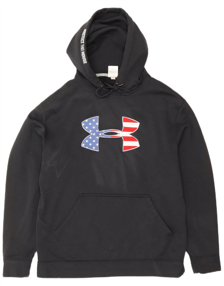 UNDER ARMOUR Mens Graphic Hoodie Jumper Medium Black Polyester