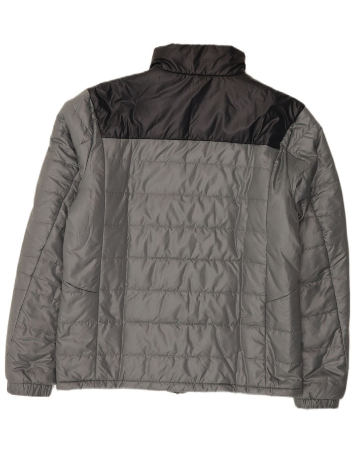 Adidas Mens Padded Jacket UK 38 Medium Grey Colourblock Polyester