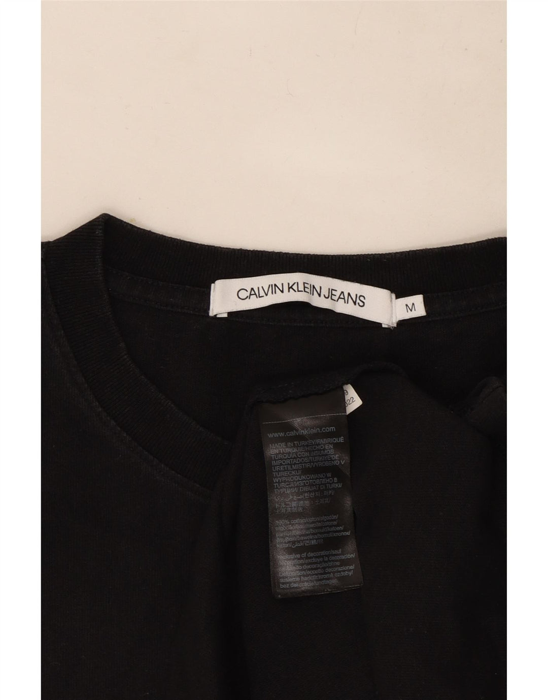 Calvin Klein Jeans Mens T-Shirt Top Medium Black Cotton