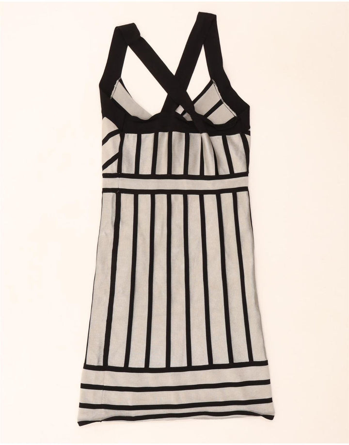 French Connection Womens Bodycon Dress UK 12 Medium White Striped