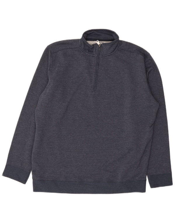James Pringle Mens Zip Neck Sweatshirt Jumper 2XL Navy Blue Cotton