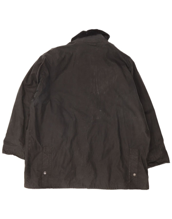 MC Orvis Mens Loose Fit Waxed Cotton Jacket UK 40 Large Black