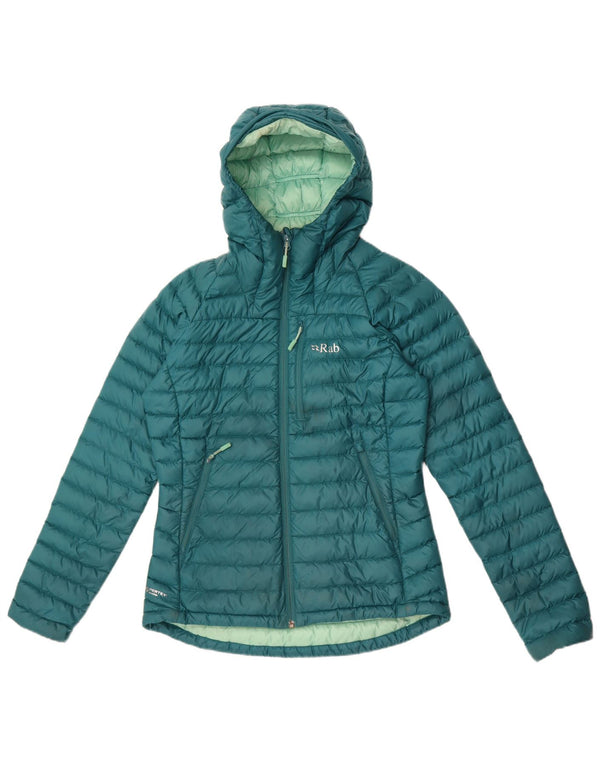 Rab Womens Hooded Padded Jacket UK 10 Small Green Polyamide