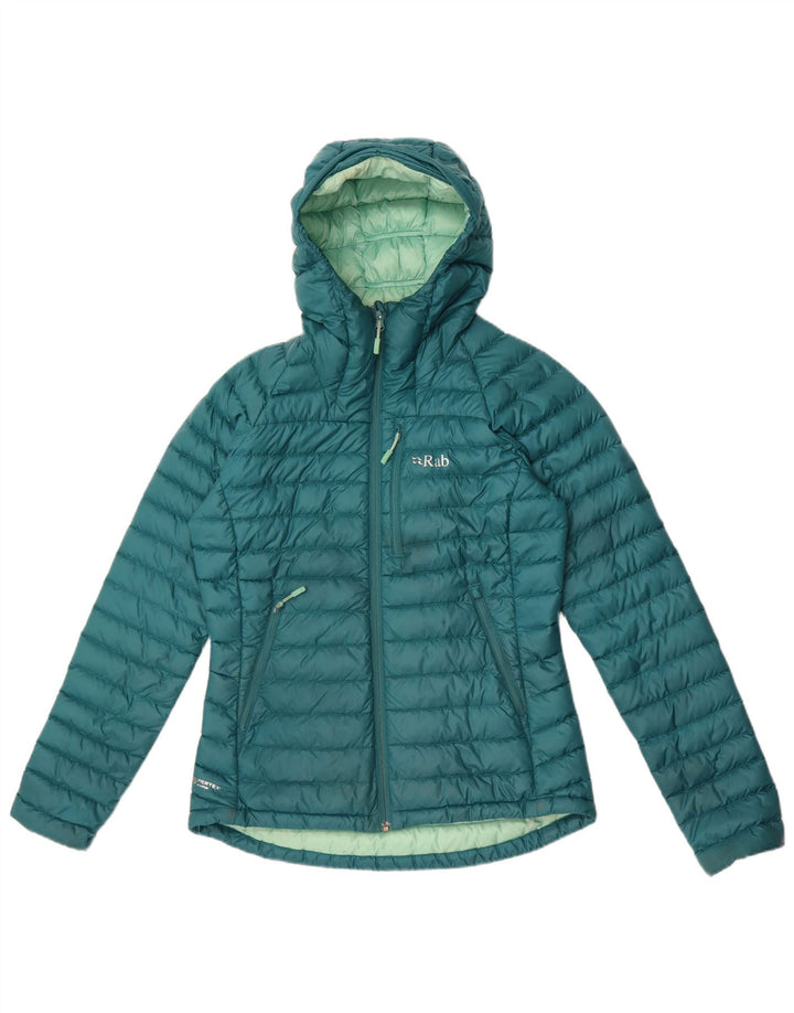 Rab Womens Hooded Padded Jacket UK 10 Small Green Polyamide