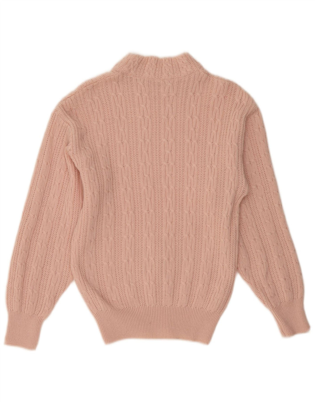 VINTAGE Womens Turtle Neck Jumper Sweater UK 12 Medium Pink Wool