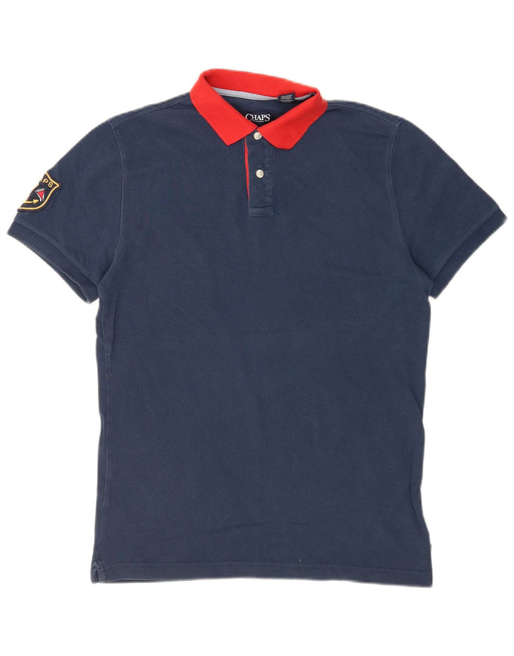 CHAPS Mens Rugby Polo Shirt Small Navy Blue Cotton