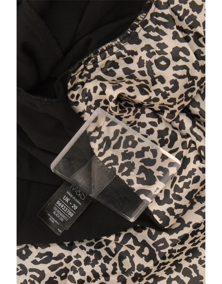 MARKS & SPENCER Womens 3/4 Sleeve Open Blazer Jacket UK 20 2XL Black