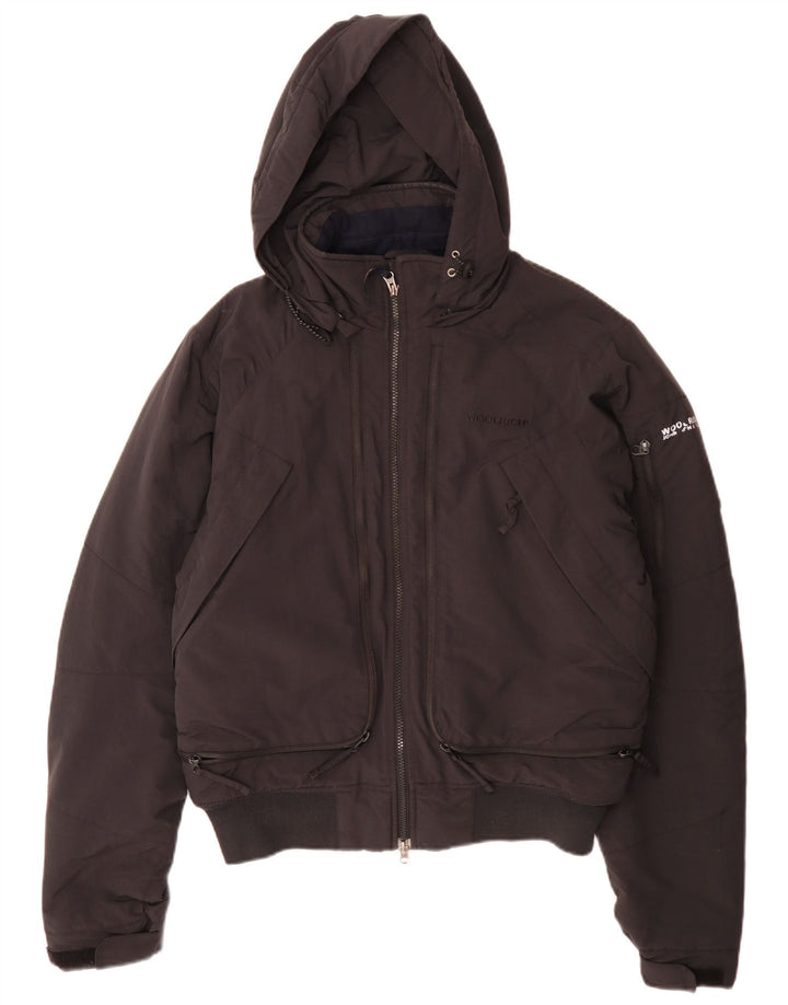 Woolrich Mens Hooded Bomber Padded Jacket UK 38 Medium Black