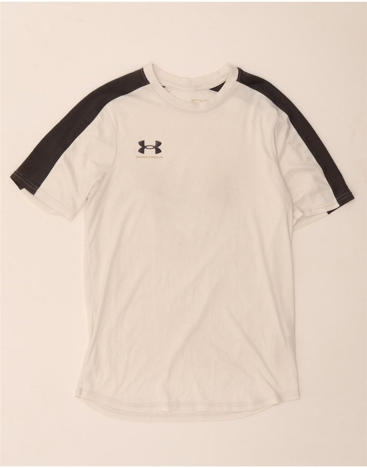 Under Armour Mens T-Shirt Top Small White Colourblock Polyester