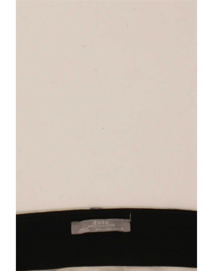 Zara Womens Abstract Pattern Mini Skirt Large W30 Beige
