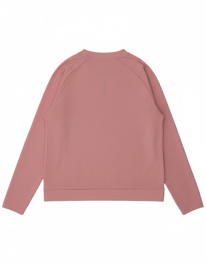 NIKE Womens Top Long Sleeve UK 14 Medium Pink Flecked Polyester