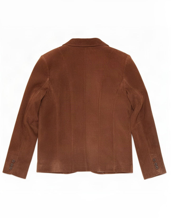 Vintage Womens Suede Blazer Jacket IT 40 Small Brown Leather
