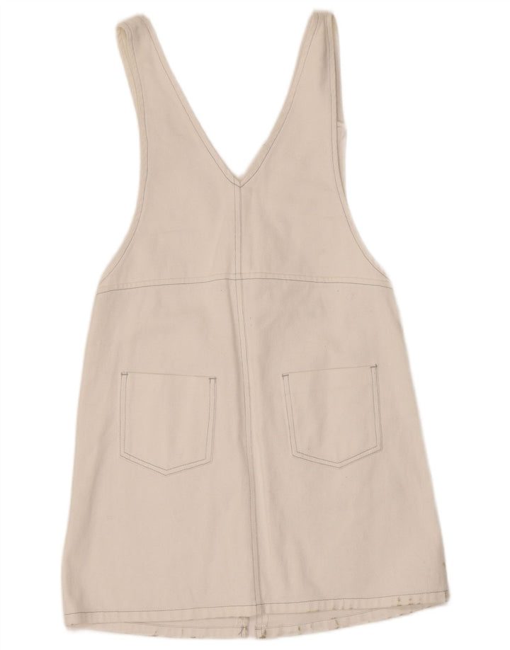 Cache Womens Denim Pinafore Dress UK 8 Small White