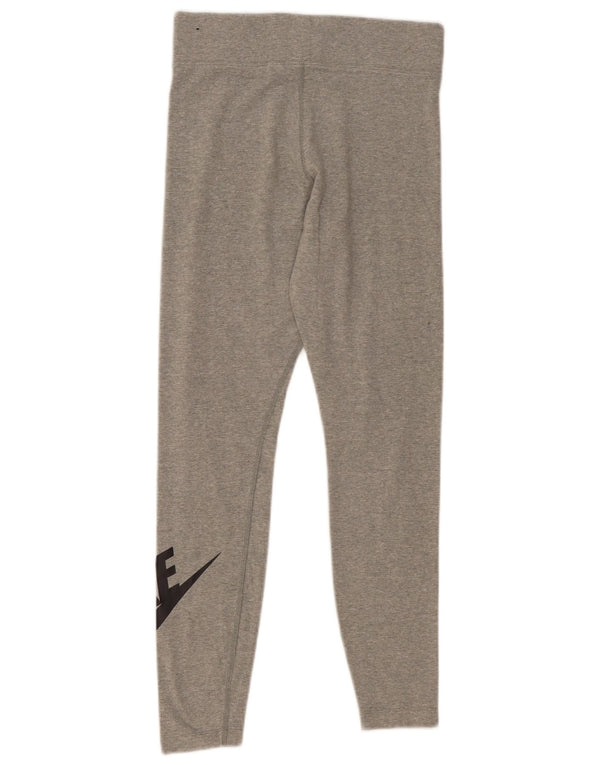 Nike Womens Leggings UK 12 Medium Grey Cotton