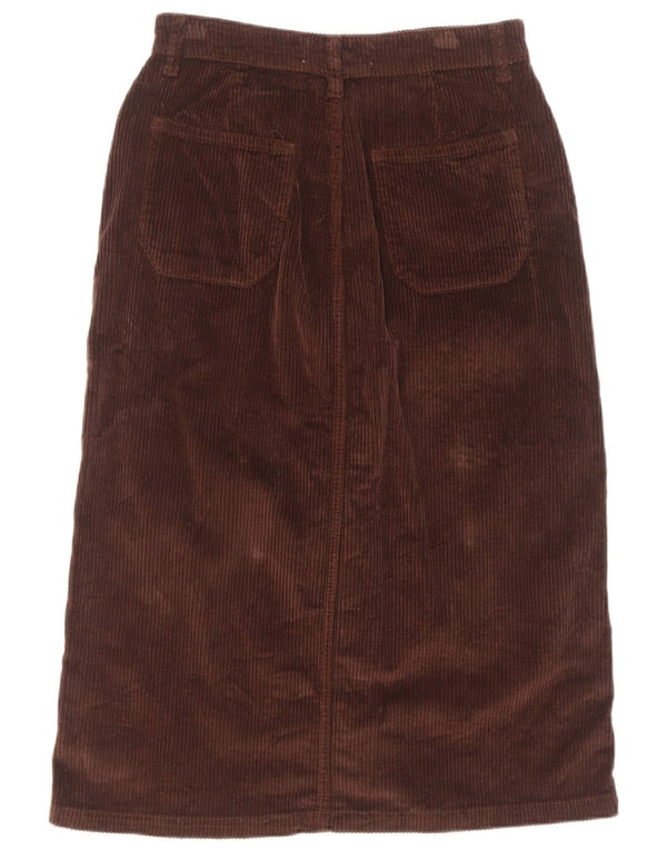 Fat Face Womens High Waist Corduroy Skirt UK 8 Small W28 Brown Cotton