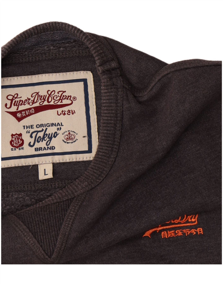 Superdry Mens Sweatshirt Jumper Large Grey Cotton