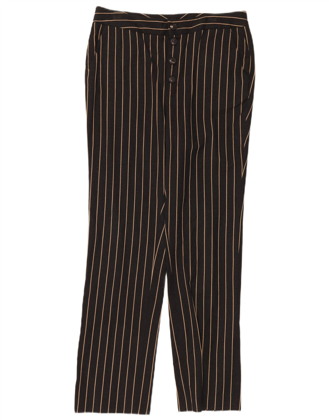 MASSIMO DUTTI Womens High Waist Chino Trousers EU 38 Small W28 L28 Black