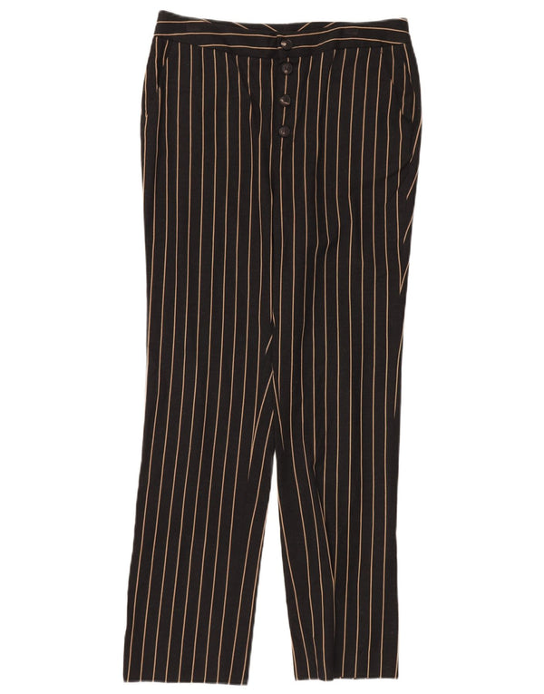 MASSIMO DUTTI Womens High Waist Chino Trousers EU 38 Small W28 L28 Black