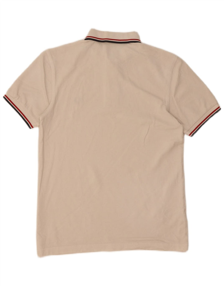 Fred Perry Mens Polo Shirt Small White Striped Cotton