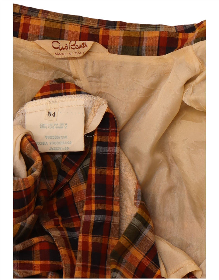 VINTAGE Mens 2 Button Blazer Jacket IT 54 2XL Multicoloured Check Cotton