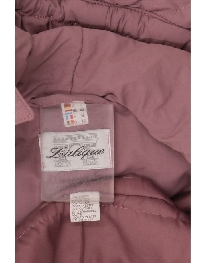 VINTAGE Womens Hooded Windbreaker Coat EU 42 Large Purple Polyester