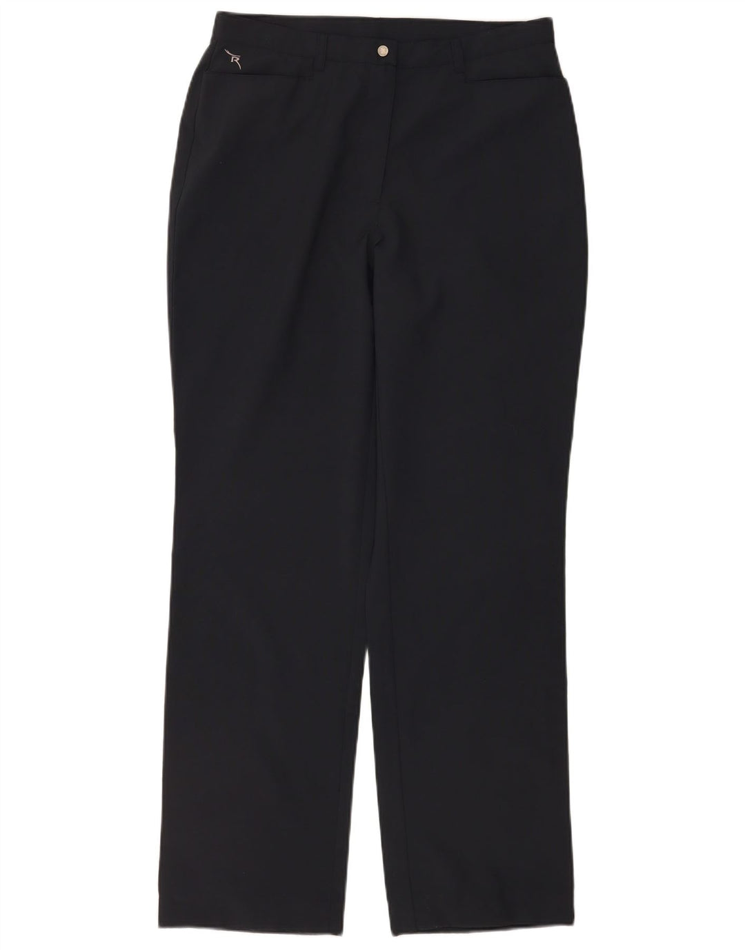 Chervo Womens Straight Casual Trousers W30 L32 Black Polyester