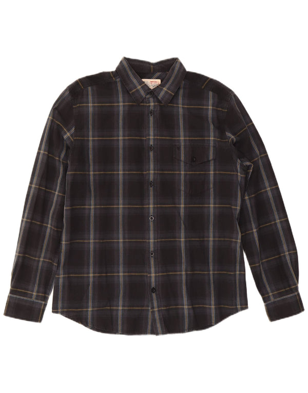 Wrangler Mens Shirt Large Black Check