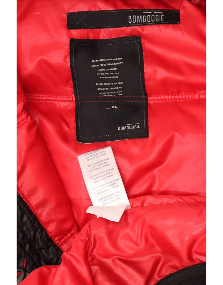 Bomboogie Mens Graphic Graphic Padded Jacket UK 42 XL Black Polyester
