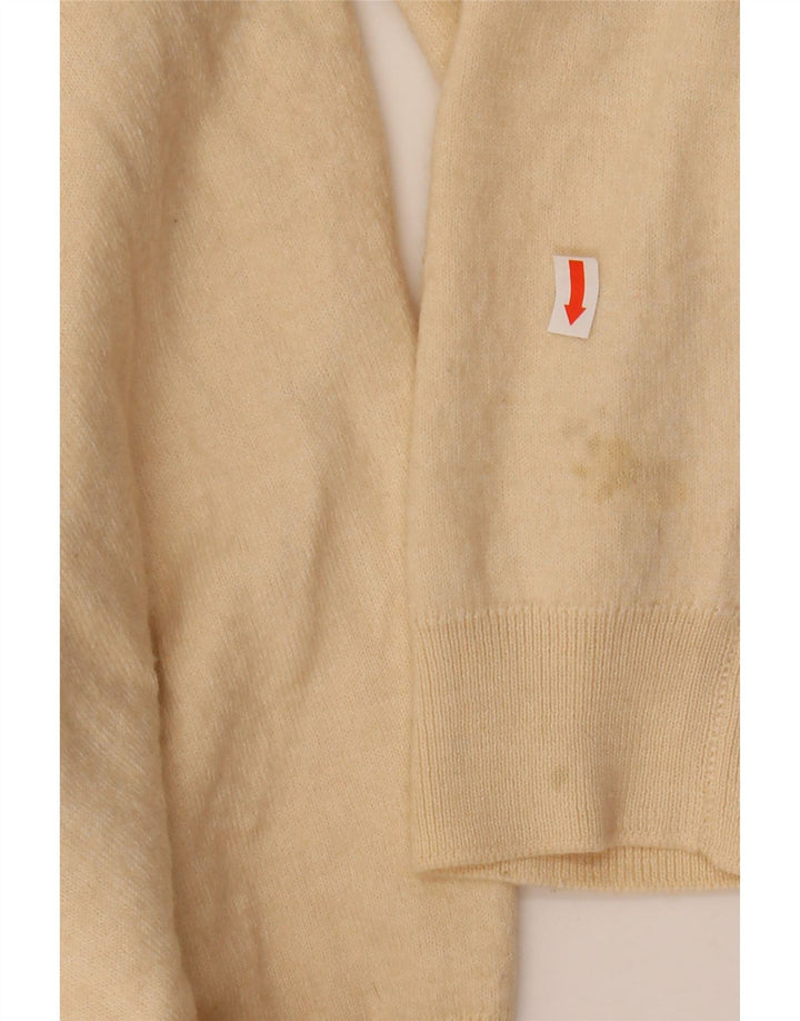 PIERRE CARDIN Womens Boat Neck Jumper Sweater UK 12 Medium Beige