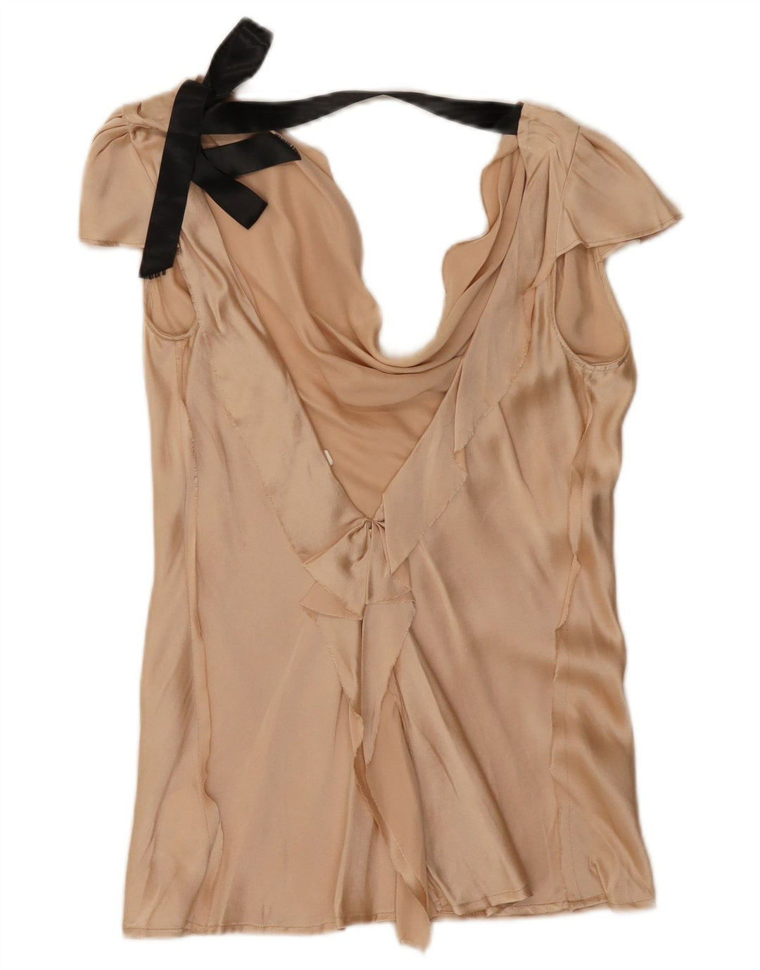 Liu Jo Womens Blouse Top IT 42 Medium Beige Colourblock Silk