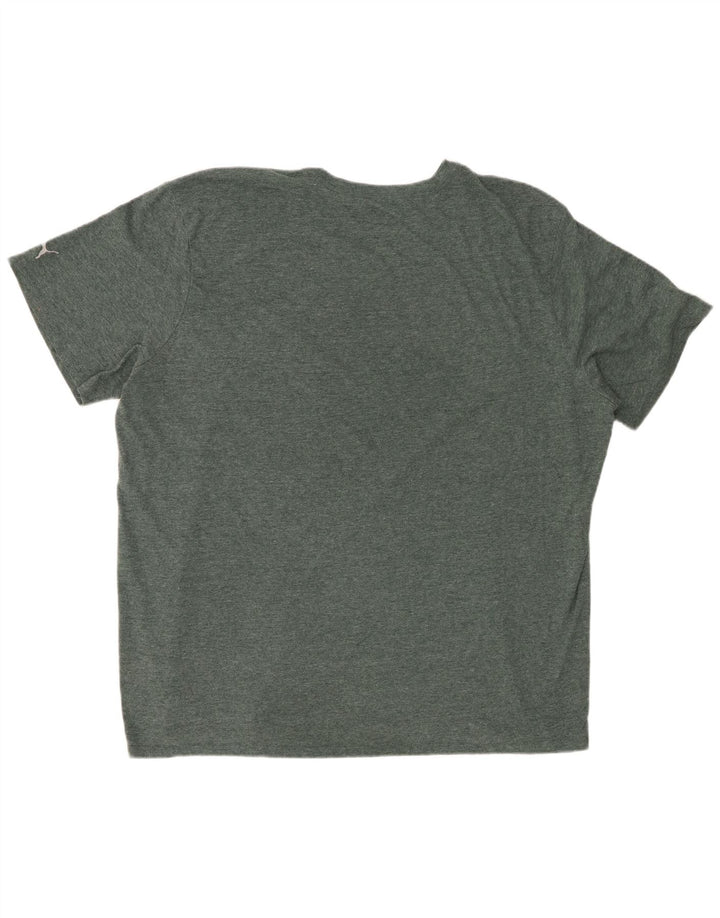 PUMA Mens Graphic T-Shirt Top 3XL Green Flecked