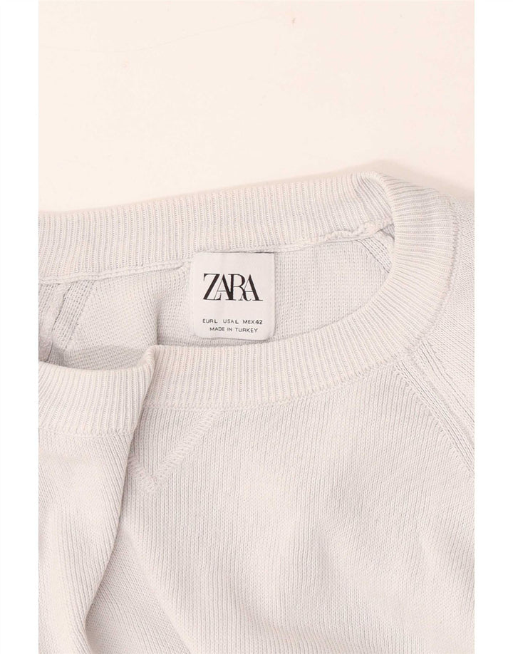 Zara Mens Crew Neck Jumper Sweater Large Grey