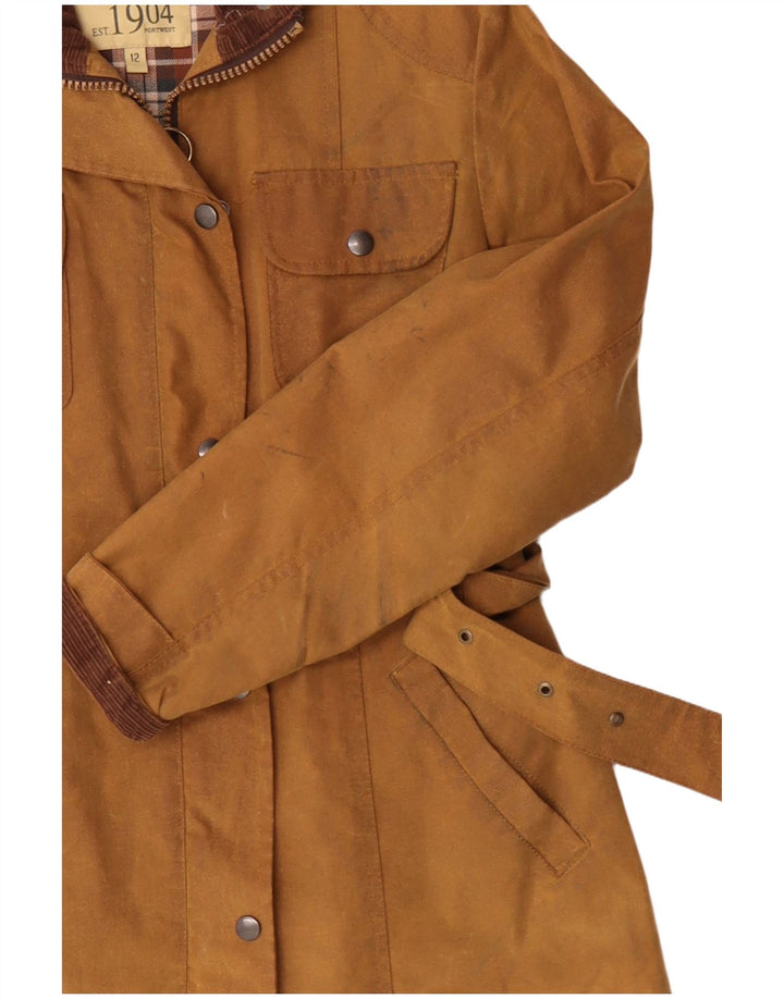 PORTWEST Womens Waxed Cotton Jacket UK 12 Medium Beige Cotton