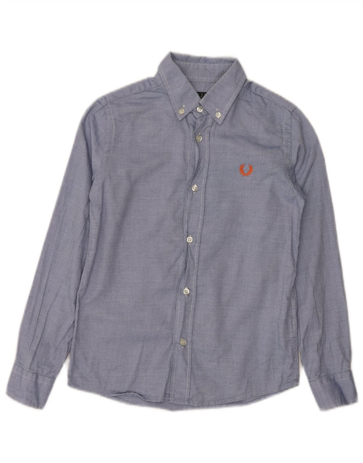 FRED PERRY Boys Shirt 7-8 Years  Blue Spotted