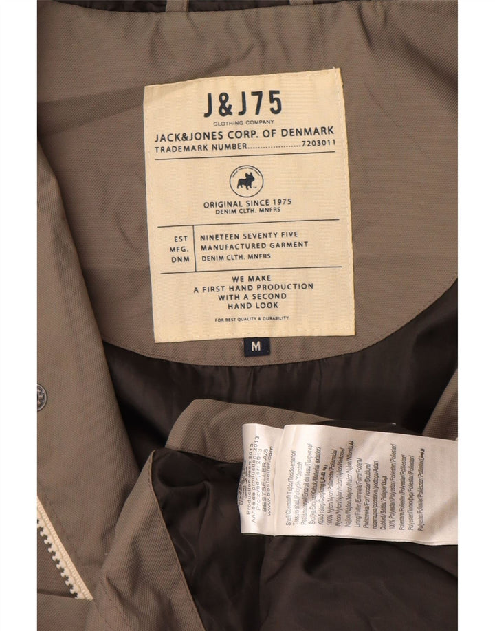 JACK & JONES Mens Hooded Utility Jacket UK 38 Medium Grey Nylon