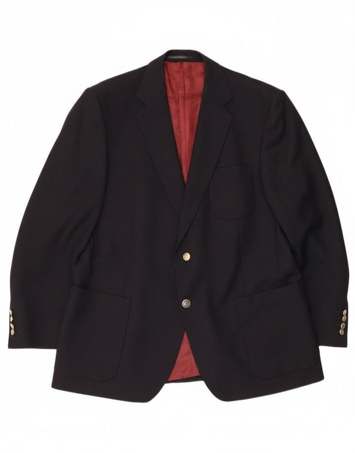 Magee Mens 2 Button Blazer Jacket UK 44 Large Navy Blue Wool