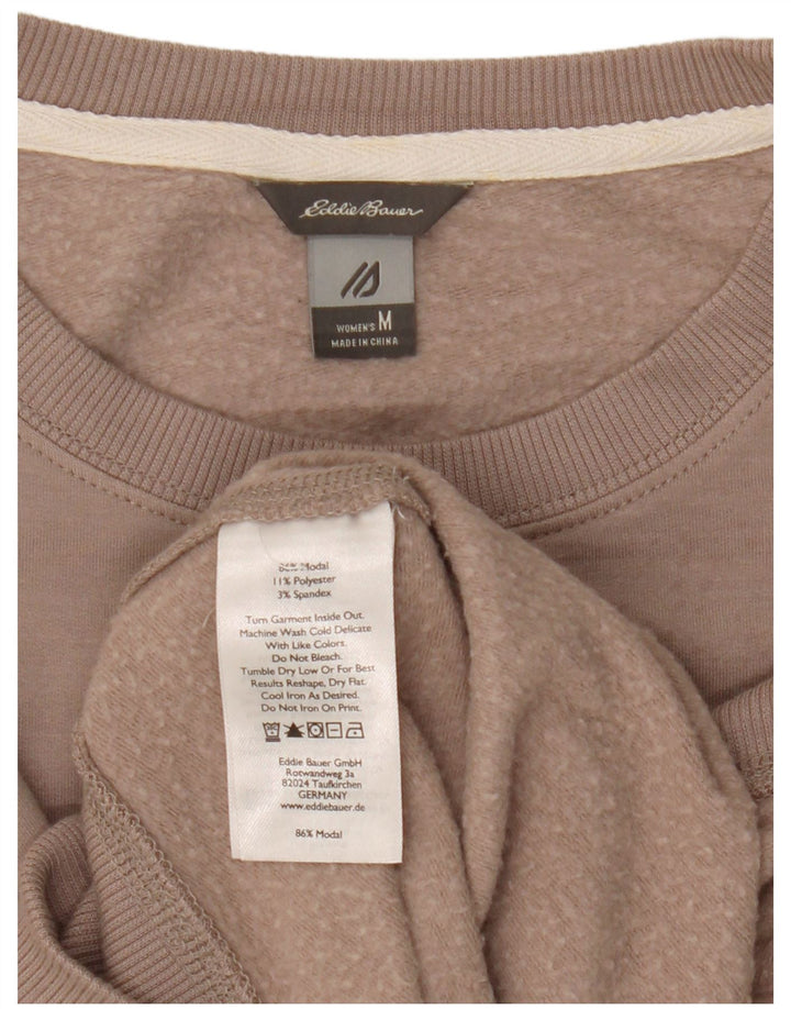 Eddie Bauer Womens Sweatshirt Jumper UK 14 Medium Brown Modal
