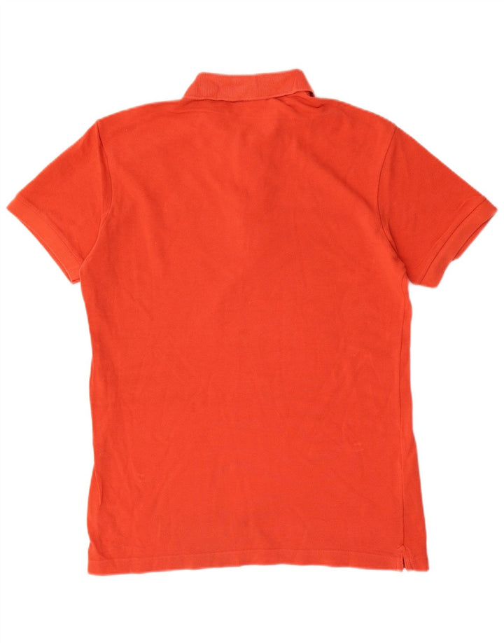 LACOSTE Mens Slim Fit Polo Shirt Size 4 Medium Orange Cotton